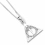 Harry Potter Sterling Silver Deathly Hallows Necklace With Crystals, thumbnail 4 of 7