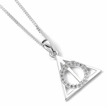 Harry Potter Sterling Silver Deathly Hallows Necklace With Crystals, 4 of 7