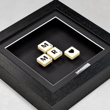Mr And Mr Scrabble Gift Frame Wedding Gift, 2 of 6