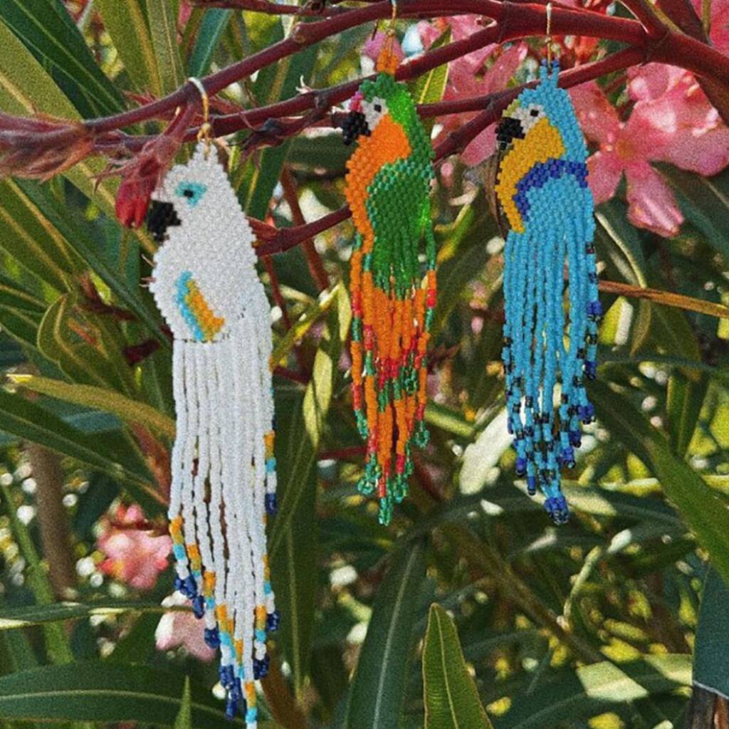 Sui Ava Parrot Miyuki Earring White, 1 of 2