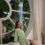 Sage Green Muslin 100% Cotton Robe, thumbnail 6 of 8