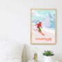 Grindelwald Ski Resort Switzerland Travel Poster Print, thumbnail 3 of 8