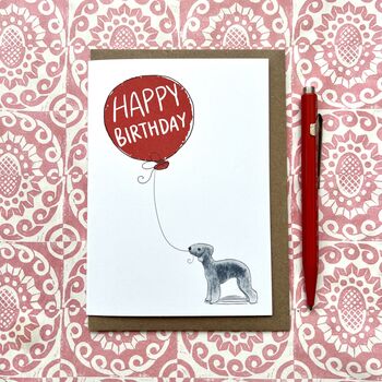 Personalised Bedlington Terrier Birthday Card, 4 of 5