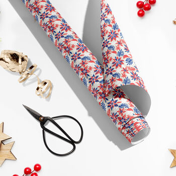 Luxury Christmas Poinsettia Matisse Inspired Gift Wrap, 4 of 5