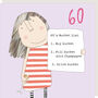 60th Birthday Girl Bucket List Card, thumbnail 1 of 1
