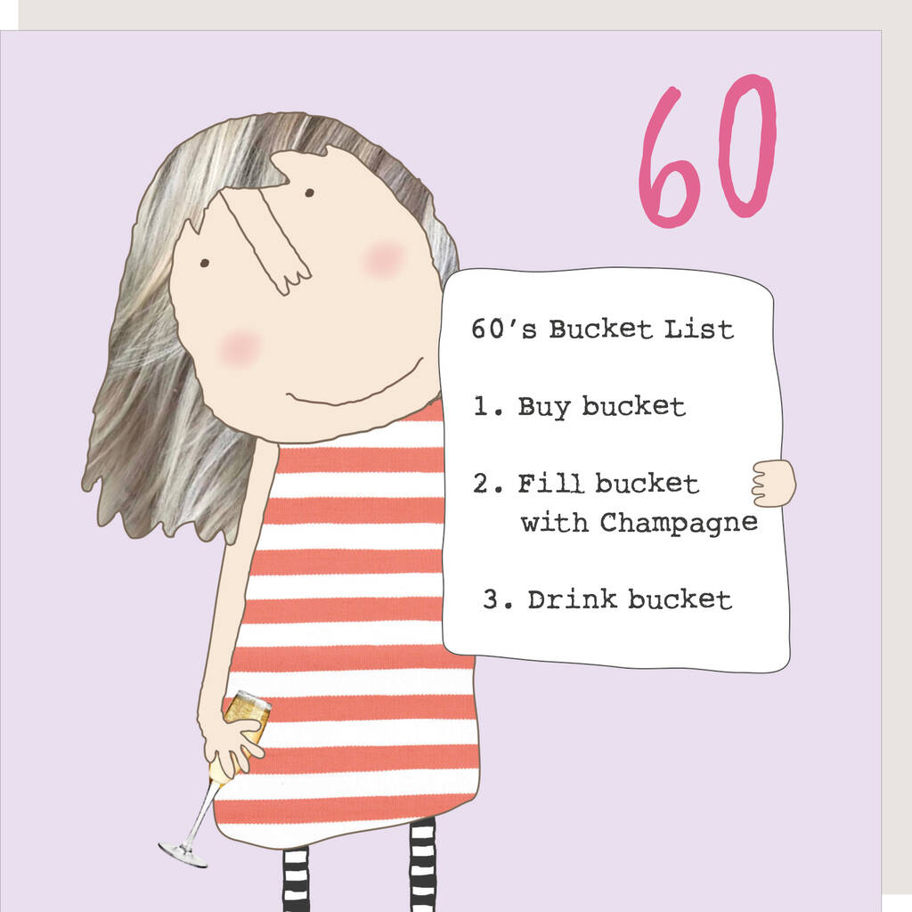 60th Birthday Girl Bucket List Card
