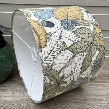 Mercia Ink Blue And Green Woodland Drum Lampshades, 7 of 7