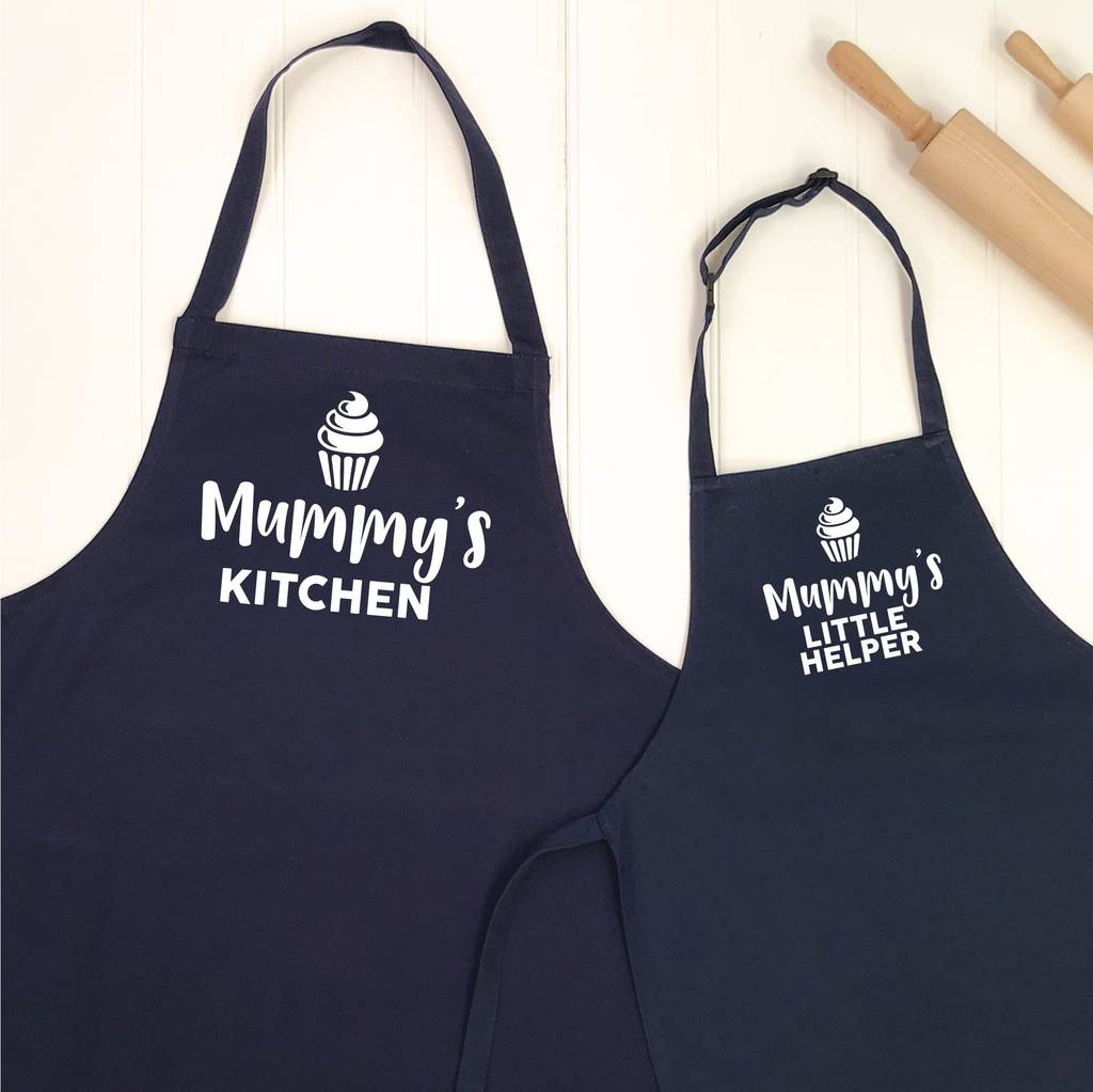 Mummy's Kitchen And Mummy's Little Helper Apron Set By Lovetree Design ...