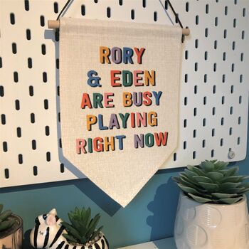 Personalised Children's Play Room Hanging Banner Sign, 4 of 8