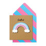 Handmade Rainbow Good Luck Personalised Greeting Card, thumbnail 1 of 5