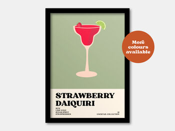 Strawberry Daiquiri Cocktail Print, 3 of 7