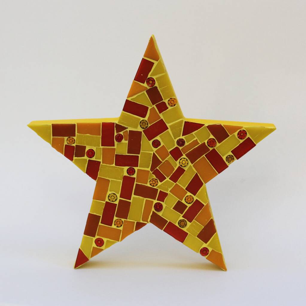 Handmade Star Mosaic Ornament, 1 of 9