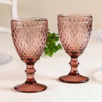 Set Of Four Amethyst Purple Wine Goblets, 2 of 4