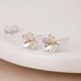 Sterling Silver And Gold Forget Me Not Stud Earrings – 8mm, thumbnail 1 of 9