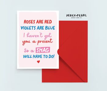 Roses Are Red Shag Valentines Day Card, 5 of 5