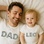 Personalised Father's Day Daddy And Child Natural Top / T Shirt Matching Set, thumbnail 2 of 2
