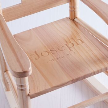 Personalised Traditional Wooden Rocking Chair 3y+, 2 of 3