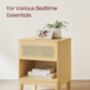 Rattan Bedside Table Boho Nightstand Storage End Table, thumbnail 4 of 7