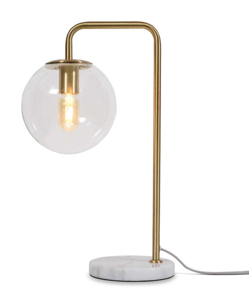 Gold And Marble Globe Table Lamp By Lime Lace