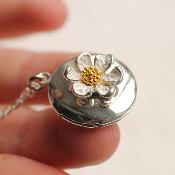 Personalised Silver Daisy Flower Locket, 8 of 10