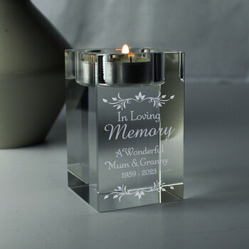 Personalised 'In Loving Memory' Tea Light Holder, 2 of 5