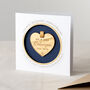 Gold 50th Anniversary Hanging Heart Keepsake Card, thumbnail 1 of 4