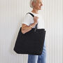 Over Sized Canvas And Leather Tote Beach Bag, thumbnail 4 of 4