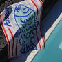 Linen Embroidered Fish Tea Towel, thumbnail 2 of 3