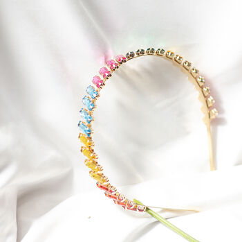 Rainbow Gem Jewelled Headband, 3 of 3