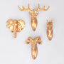 G Decor Ornamental Gold Animal Heads Resin Wall Hook, thumbnail 3 of 9