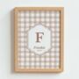 Personalised Blush Gingham Art Print, thumbnail 1 of 5
