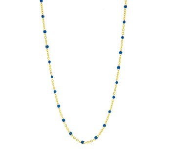 Waterproof Gold Plated Chain Necklace With Blue Dots, 2 of 3