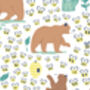 Muslin Bib And Burp Cloth For Baby | Bear Print, thumbnail 7 of 10