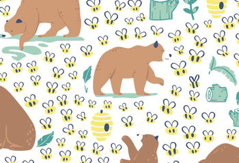 Muslin Bib And Burp Cloth For Baby | Bear Print, 7 of 10