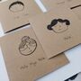 'Doodle Faces' Blank Greeting Card Pack, thumbnail 4 of 5
