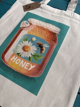 Honey Jar Cotton Tote Bag, 4 of 4