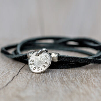 Personalised Disc Suede Wrist Wrap Or Necklace, 2 of 6