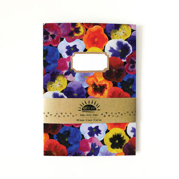 Viola Pansy Print Lined Journal, 5 of 8
