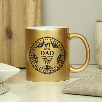 Personalised Worlds Best Grandad Gold Mug, 2 of 2