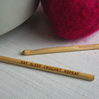 Eat Sleep Engraved Crochet Hook, 6 of 6