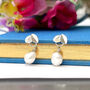 Sterling Silver Leaf And Pearl Earrings, thumbnail 6 of 11