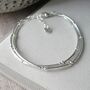 Double Stranded Hammered Silver Bracelet, thumbnail 2 of 6