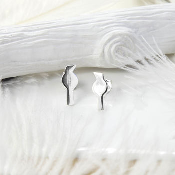 Sterling Silver Petite Bird Stud Earrings, 2 of 3