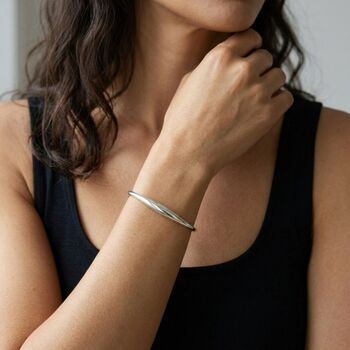Organically Shaped Bangle Silver, 4 of 8
