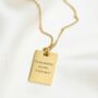 Personalised Rectangle Tag Birth Flower Necklace, thumbnail 4 of 12
