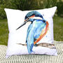 Inky Kingfisher Outdoor Cushion For Garden Furniture, thumbnail 3 of 9