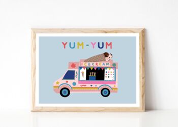 Personalised Kids Ice Cream Truck Print, 2 of 6