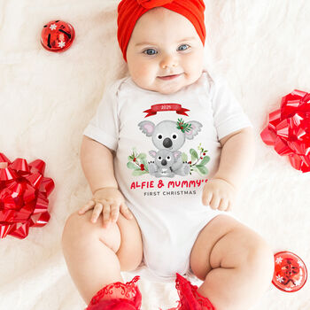 Personalised Mummy And Baby First Christmas T Shirt, 2 of 3