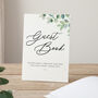 Watercolour Eucalyptus Personalised Surname Wedding Guest Book, thumbnail 3 of 3