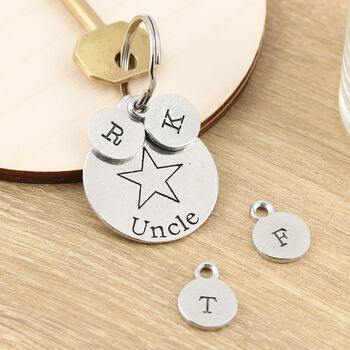 Uncle Gift Personalised Pewter Keyring, 4 of 5